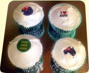 Australia Day Cupcakes - Shaped Stickers any size any shape.